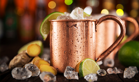 Moscow Mule in a copper mug
